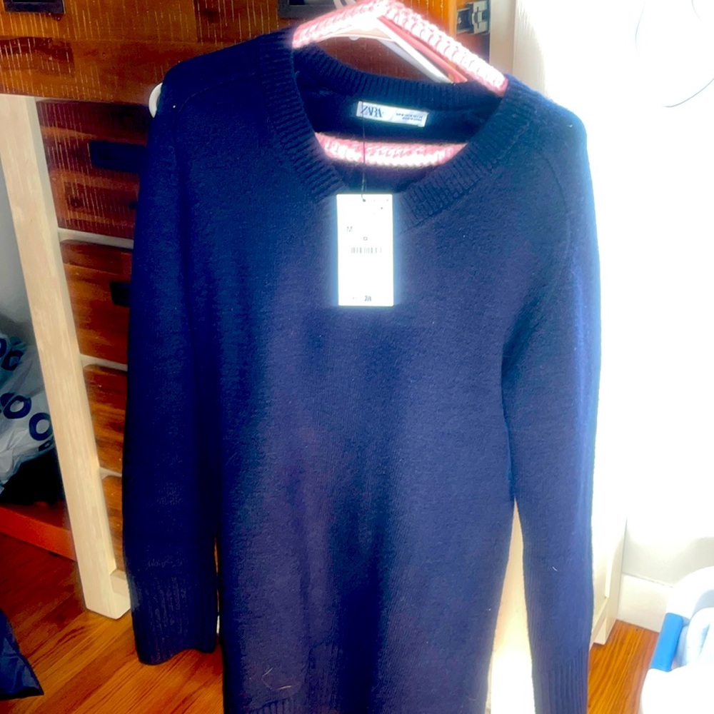 Zara size medium Navy sweater dress!